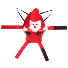 S-M-L-XL Options -- 1Pc Pet Christmas Costumes Red Winter Coat For Dog Riding Santa Claus With Bell Clothes New Year Outfit Cosplay Costumes Part (Option: XL)