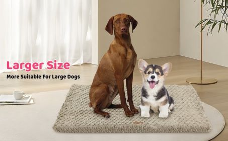 Premium Plush Dog Bed With Removable Washable Cover - All-Season Anti-Slip Pet Mat For Dogs & Cats, Indoor Outdoor Use In Crate, Kennel & Home - (Option: Brown)