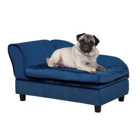 Luxury Small Dog Bed With Hidden Storage (Option: Blue)